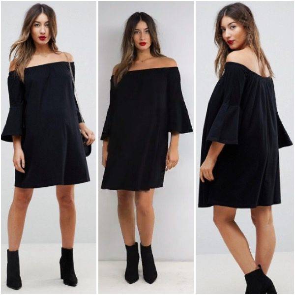 Tenue de fête femme enceinte : robe Asos épaules dénudées