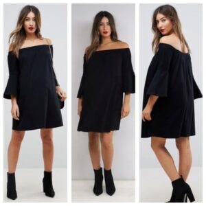 Tenue de fête femme enceinte : robe Asos épaules dénudées