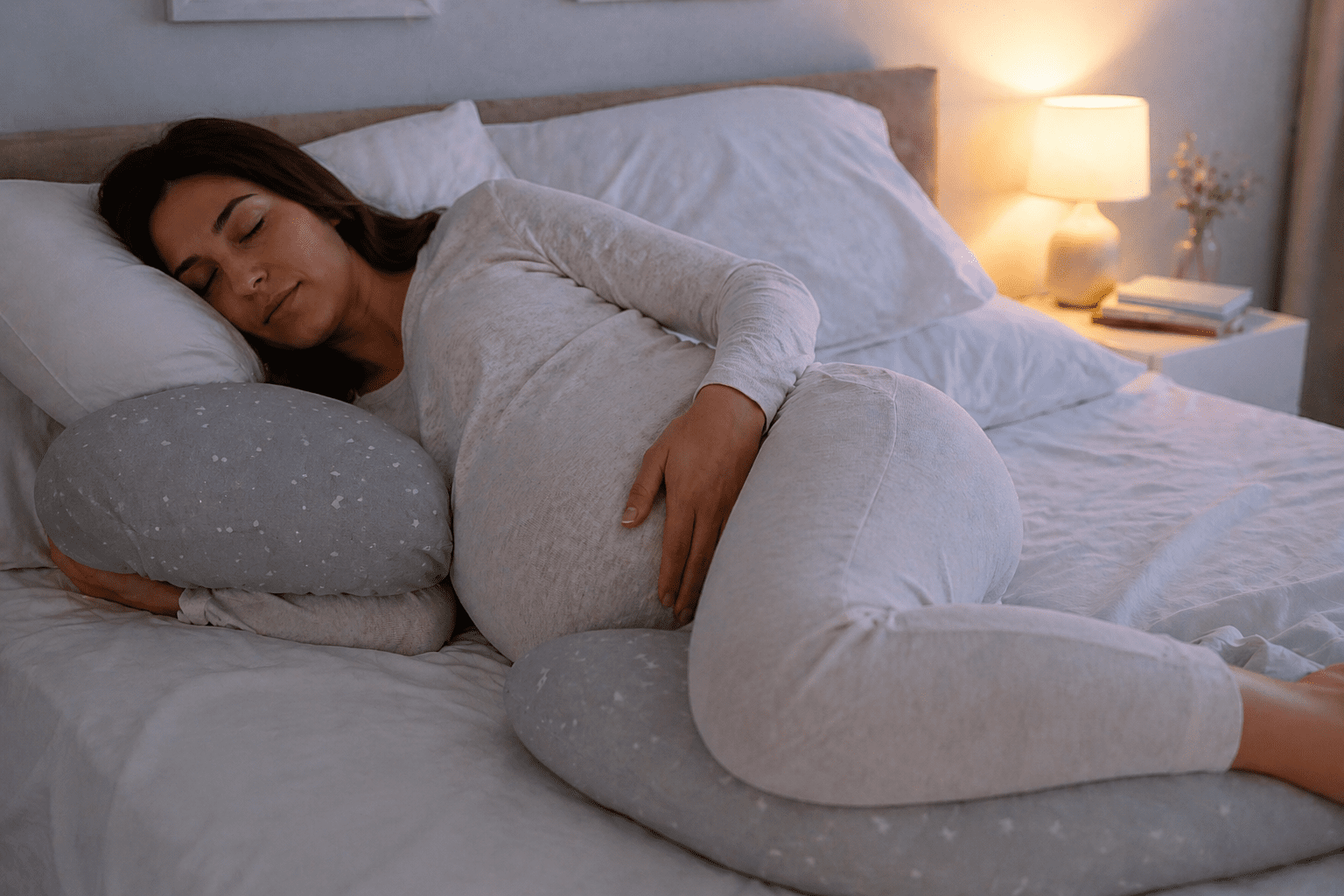 Femme enceinte qui dort paisiblement