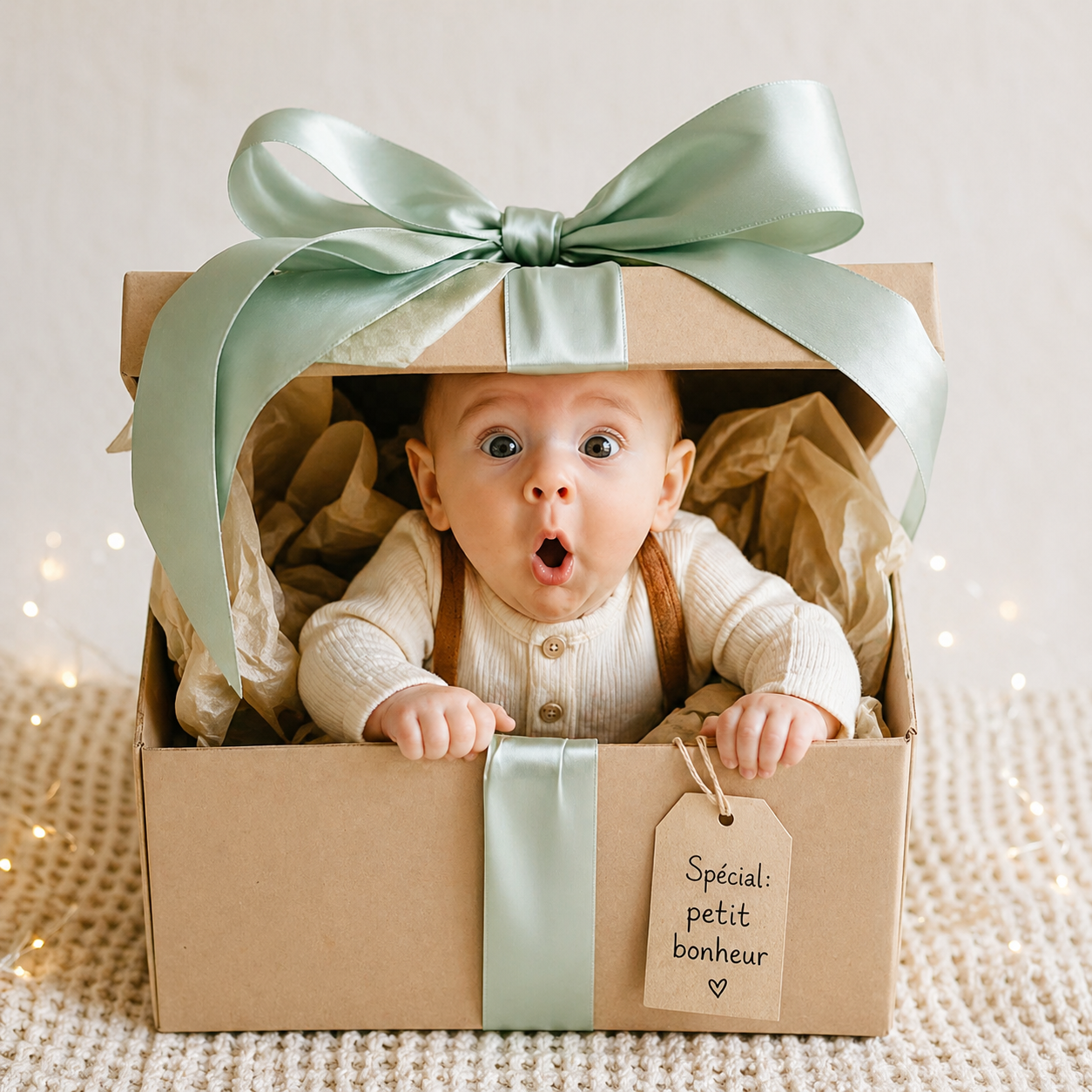 Cadeau de naissance soigneusement emball&eacute;